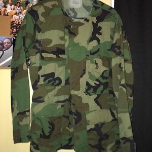 Button up camouflage jacket